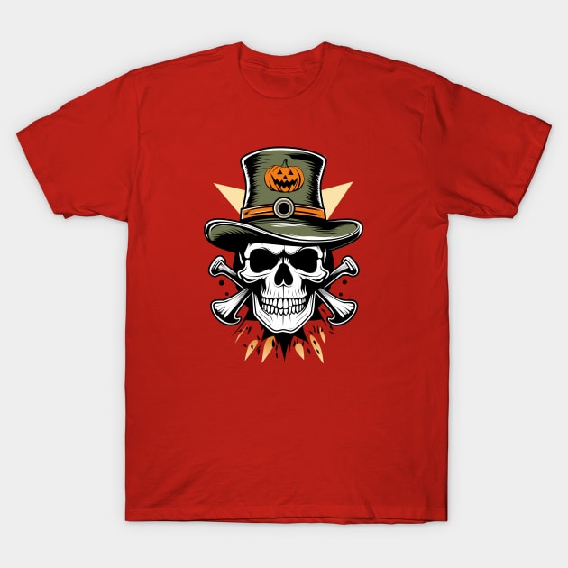 Skull with crossbones Halloween T-Shirt by mirailecs